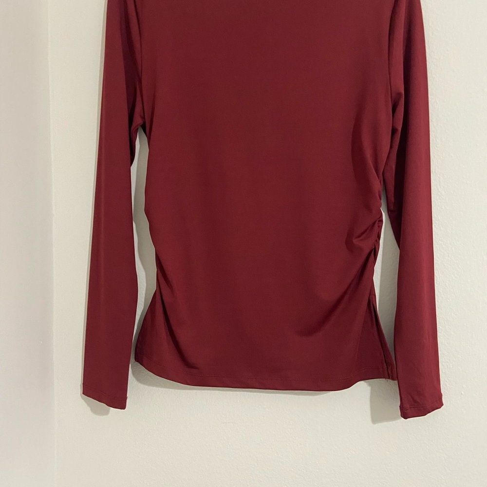 Elegant Long Sleeve Top - Rich Burgundy - Picture 5 of 7
